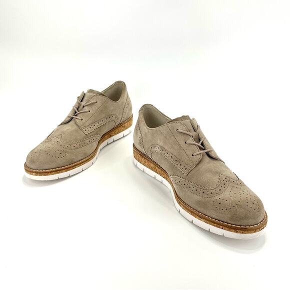 Gabor Men Comfort Optifit Oxford Sz 8 Tan Suede Wingtip Casual Lace-Tie Sneakers main image 6